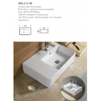 ECT Urbano Wall Hung Basin Both left or right hand bowl available